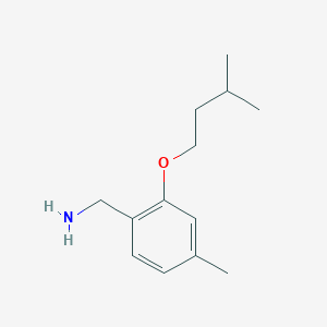 molecular formula C13H21NO B1489552 [4-Methyl-2-(3-methylbutoxy)phenyl]methanamine CAS No. 1249299-60-2