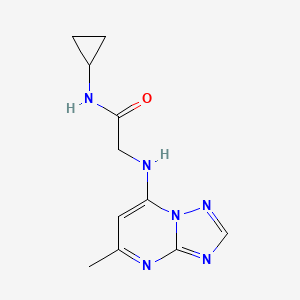 molecular formula C11H14N6O B14895553 n-Cyclopropyl-2-((5-methyl-[1,2,4]triazolo[1,5-a]pyrimidin-7-yl)amino)acetamide 