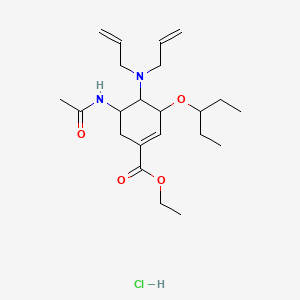 molecular formula C22H37ClN2O4 B14895587 Ethyl 5-acetamido-4-(diallylamino)-3-(pentan-3-yloxy)cyclohex-1-ene-1-carboxylate hydrochloride 