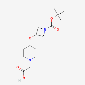 molecular formula C15H26N2O5 B14895602 2-(4-((1-(tert-Butoxycarbonyl)azetidin-3-yl)oxy)piperidin-1-yl)acetic acid 