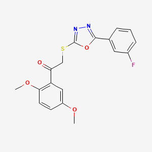 1-(2,5-Dimethoxyphenyl)-2-{[5-(3-fluorophenyl)-1,3,4-oxadiazol-2-yl]sulfanyl}ethan-1-one