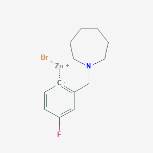 4-Fluoro-2-[(1-homopiperidino)methyl]phenylZinc bromide