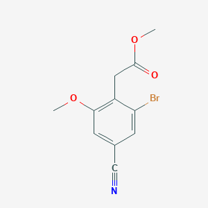 molecular formula C11H10BrNO3 B1489567 Methyl 2-bromo-4-cyano-6-methoxyphenylacetate CAS No. 1805020-00-1