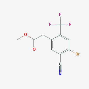 molecular formula C11H7BrF3NO2 B1489568 Methyl 4-bromo-5-cyano-2-(trifluoromethyl)phenylacetate CAS No. 1805523-87-8