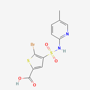 molecular formula C11H9BrN2O4S2 B14895692 5-Bromo-4-(n-(5-methylpyridin-2-yl)sulfamoyl)thiophene-2-carboxylic acid 