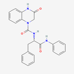 molecular formula C24H22N4O3 B14895761 3-hydroxy-N-[(2S)-1-oxo-3-phenyl-1-(phenylamino)propan-2-yl]quinoxaline-1(2H)-carboxamide 