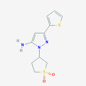 molecular formula C11H13N3O2S2 B1489583 1-(1,1-dioxidotetrahydro-3-thienyl)-3-(2-thienyl)-1H-pyrazol-5-amine CAS No. 1152597-41-5