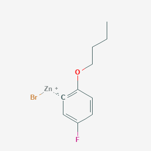 molecular formula C10H12BrFOZn B14895840 (2-n-Butyloxy-5-fluorophenyl)Zinc bromide 