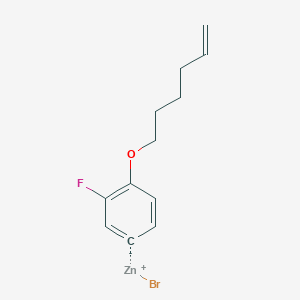 molecular formula C12H14BrFOZn B14895869 3-Fluoro-4-(5-hexen-1-oxy)phenylZinc bromide 