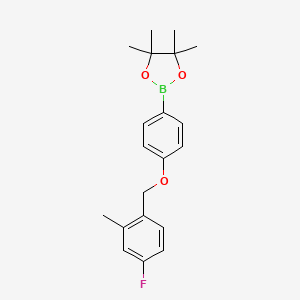 molecular formula C20H24BFO3 B1489587 2-[4-(4-Fluoro-2-methylbenzyloxy)-phenyl]-4,4,5,5-tetramethyl-[1,3,2]dioxaborolane CAS No. 2246843-54-7