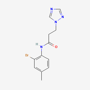 molecular formula C12H13BrN4O B14895871 N-(2-bromo-4-methylphenyl)-3-(1H-1,2,4-triazol-1-yl)propanamide 