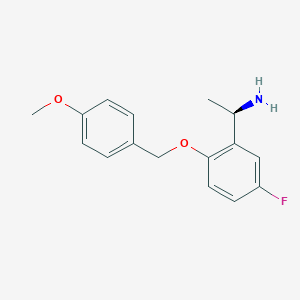 molecular formula C16H18FNO2 B14895890 (R)-1-(5-Fluoro-2-((4-methoxybenzyl)oxy)phenyl)ethanamine 