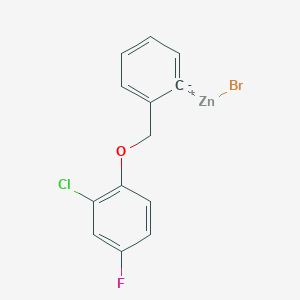 molecular formula C13H9BrClFOZn B14895922 2-(2-Chloro-4-fluorophenoxymethyl)phenylZinc bromide 