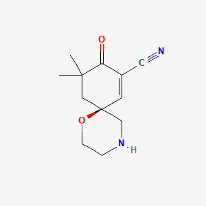 (S)-10,10-Dimethyl-9-oxo-1-oxa-4-azaspiro[5.5]undec-7-ene-8-carbonitrile