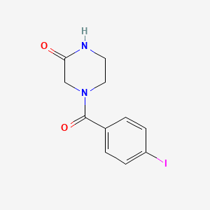 molecular formula C11H11IN2O2 B14895989 4-(4-Iodobenzoyl)piperazin-2-one 