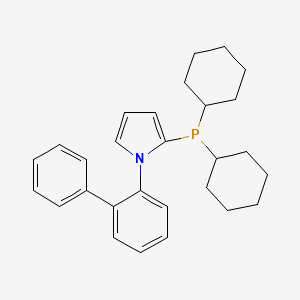 molecular formula C28H34NP B14895997 1-([1,1'-Biphenyl]-2-yl)-2-(dicyclohexylphosphanyl)-1H-pyrrole 