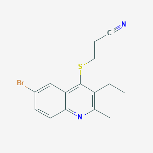 3-(6-Bromo-3-ethyl-2-methylquinolin-4-yl)sulfanylpropanenitrile