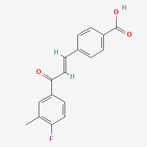 molecular formula C17H13FO3 B14896009 (E)-4-(3-(4-Fluoro-3-methylphenyl)-3-oxoprop-1-en-1-yl)benzoic acid 