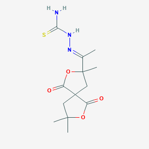 molecular formula C13H19N3O4S B14896016 (2E)-2-[1-(3,8,8-trimethyl-1,6-dioxo-2,7-dioxaspiro[4.4]non-3-yl)ethylidene]hydrazinecarbothioamide 