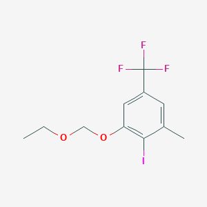 molecular formula C11H12F3IO2 B14896039 1-(Ethoxymethoxy)-2-iodo-3-methyl-5-(trifluoromethyl)benzene 