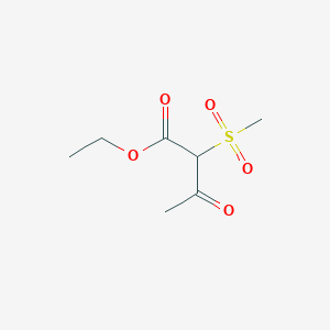 molecular formula C7H12O5S B14896051 Ethyl 2-(methylsulfonyl)-3-oxobutanoate 