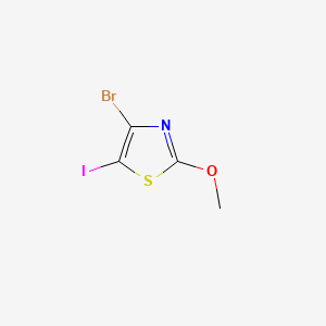 molecular formula C4H3BrINOS B14896099 4-Bromo-5-iodo-2-methoxythiazole 