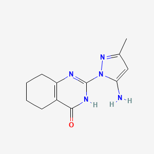 molecular formula C12H15N5O B1489612 2-(5-氨基-3-甲基-1H-吡唑-1-基)-5,6,7,8-四氢喹唑啉-4(3H)-酮 CAS No. 1170087-35-0