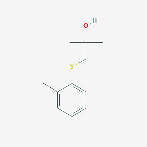 molecular formula C11H16OS B14896126 2-Methyl-1-(o-tolylthio)propan-2-ol 