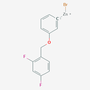 molecular formula C13H9BrF2OZn B14896169 3-(2',4'-DifluorobenZyloxy)phenylZinc bromide 