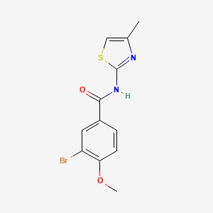 molecular formula C12H11BrN2O2S B14896195 3-Bromo-4-methoxy-N-(4-methylthiazol-2-yl)benzamide 