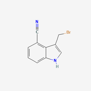 molecular formula C10H7BrN2 B14896218 3-Bromomethyl-1H-indole-4-carbonitrile 