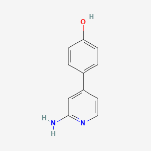 molecular formula C11H10N2O B14896261 4-(2-Aminopyridin-4-yl)phenol 