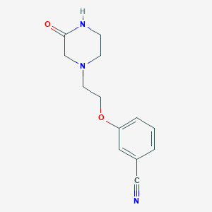 molecular formula C13H15N3O2 B14896277 3-(2-(3-Oxopiperazin-1-yl)ethoxy)benzonitrile 