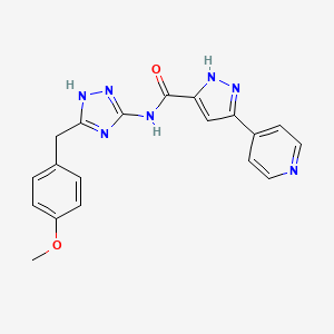 molecular formula C19H17N7O2 B14896289 N-(5-(4-Methoxybenzyl)-1H-1,2,4-triazol-3-yl)-5-(pyridin-4-yl)-1H-pyrazole-3-carboxamide 