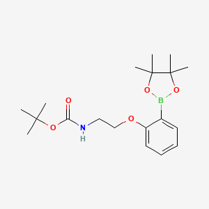 molecular formula C19H30BNO5 B1489638 {2-[2-(4,4,5,5-Tetramethyl-[1,3,2]dioxaborolan-2-yl)-phenoxy]-ethyl}-carbamic acid tert-butyl ester CAS No. 1808251-82-2