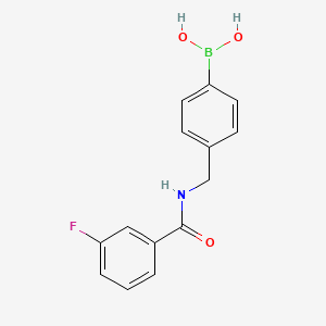 molecular formula C14H13BFNO3 B1489641 [4-[[(3-Fluorobenzoyl)amino]methyl]phenyl]boronic acid CAS No. 1841505-17-6