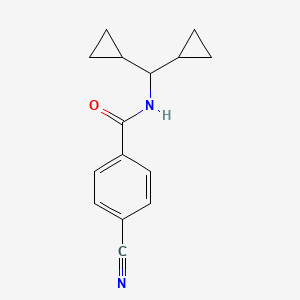 molecular formula C15H16N2O B14896419 4-cyano-N-(dicyclopropylmethyl)benzamide 