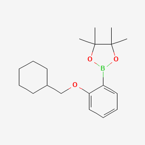 molecular formula C19H29BO3 B1489645 2-(2-环己氧基苯甲氧基苯基)-4,4,5,5-四甲基-[1,3,2]二氧杂硼环烷 CAS No. 2246563-65-3