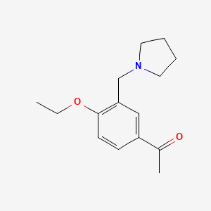 molecular formula C15H21NO2 B14896455 1-(4-Ethoxy-3-(pyrrolidin-1-ylmethyl)phenyl)ethan-1-one 