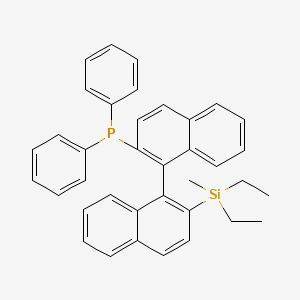 molecular formula C37H35PSi B14896462 (2'-(Diethyl(methyl)silyl)-[1,1'-binaphthalen]-2-yl)diphenylphosphane 