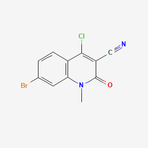 molecular formula C11H6BrClN2O B14896476 7-Bromo-4-chloro-1-methyl-2-oxo-1,2-dihydroquinoline-3-carbonitrile 