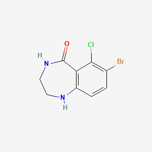 molecular formula C9H8BrClN2O B14896500 7-Bromo-6-chloro-1,2,3,4-tetrahydro-5H-benzo[e][1,4]diazepin-5-one 