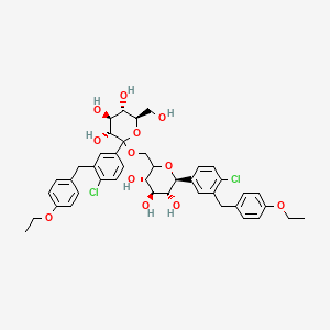 (3R,4S,5S,6R)-2-(4-Chloro-3-(4-ethoxybenzyl)phenyl)-2-(((3S,4R,5R,6S)-6-(4-chloro-3-(4-ethoxybenzyl)phenyl)-3,4,5-trihydroxytetrahydro-2H-pyran-2-yl)methoxy)-6-(hydroxymethyl)tetrahydro-2H-pyran-3,4,5-triol