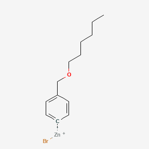 molecular formula C13H19BrOZn B14896599 4-[(n-Hexyloxy)methyl]phenylZinc bromide 