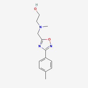 molecular formula C13H17N3O2 B14896626 2-(Methyl((3-(p-tolyl)-1,2,4-oxadiazol-5-yl)methyl)amino)ethan-1-ol 