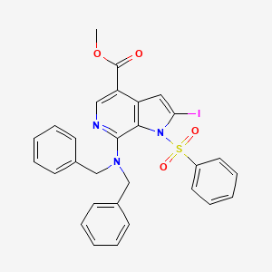 molecular formula C29H24IN3O4S B14896678 Methyl 7-(dibenzylamino)-2-iodo-1-(phenylsulfonyl)-1H-pyrrolo[2,3-c]pyridine-4-carboxylate 