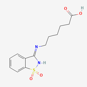 molecular formula C13H16N2O4S B1489670 6-[(1,1-二氧化-1,2-苯并噻唑-3-基)氨基]己酸 CAS No. 729582-16-5