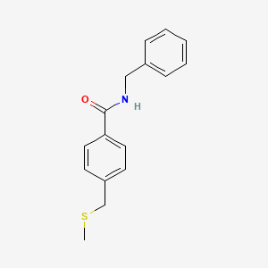 molecular formula C16H17NOS B14896711 n-Benzyl-4-((methylthio)methyl)benzamide 