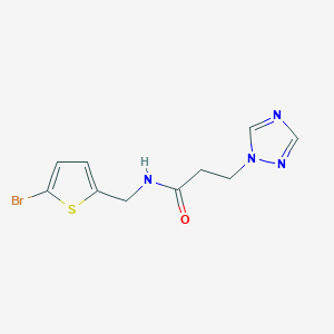 molecular formula C10H11BrN4OS B14896730 n-((5-Bromothiophen-2-yl)methyl)-3-(1h-1,2,4-triazol-1-yl)propanamide 