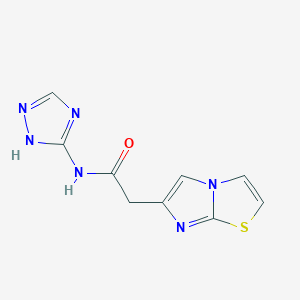 molecular formula C9H8N6OS B14896773 2-(Imidazo[2,1-b]thiazol-6-yl)-N-(4h-1,2,4-triazol-3-yl)acetamide 